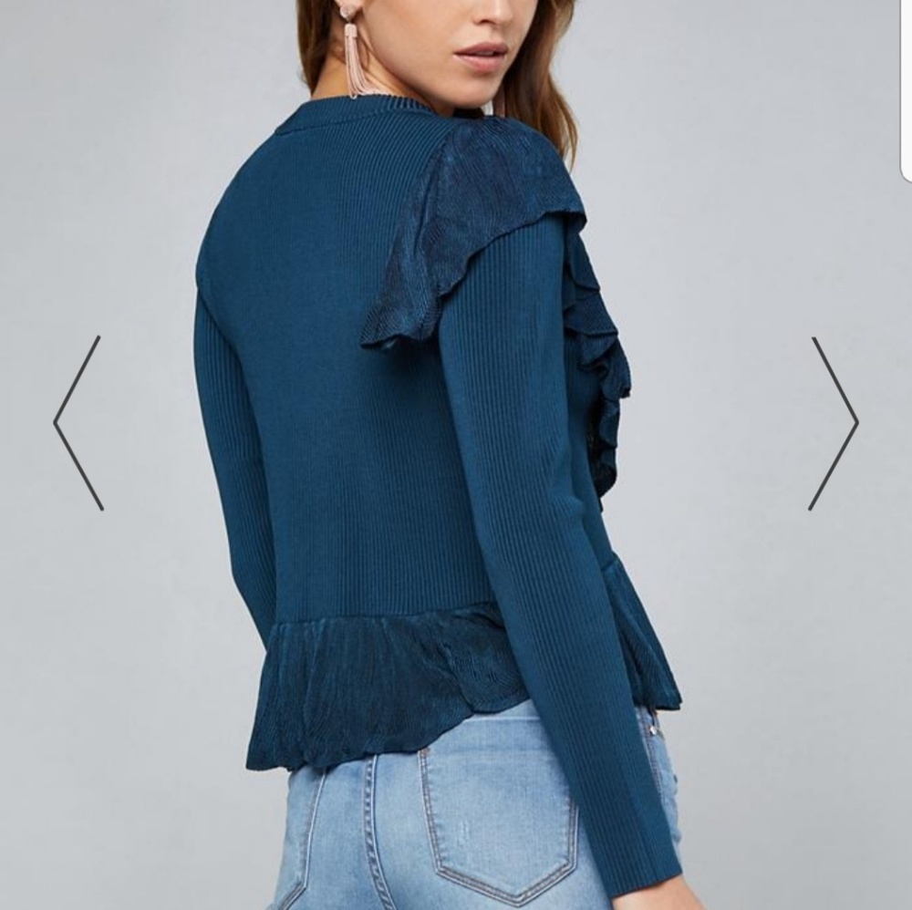 BEBE Ruffle Sweater - Picture 2 of 2